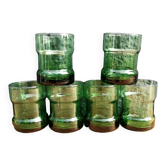 6 verres à eau verts