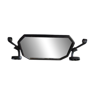 Miroir porte manteau art deco en fer forgé