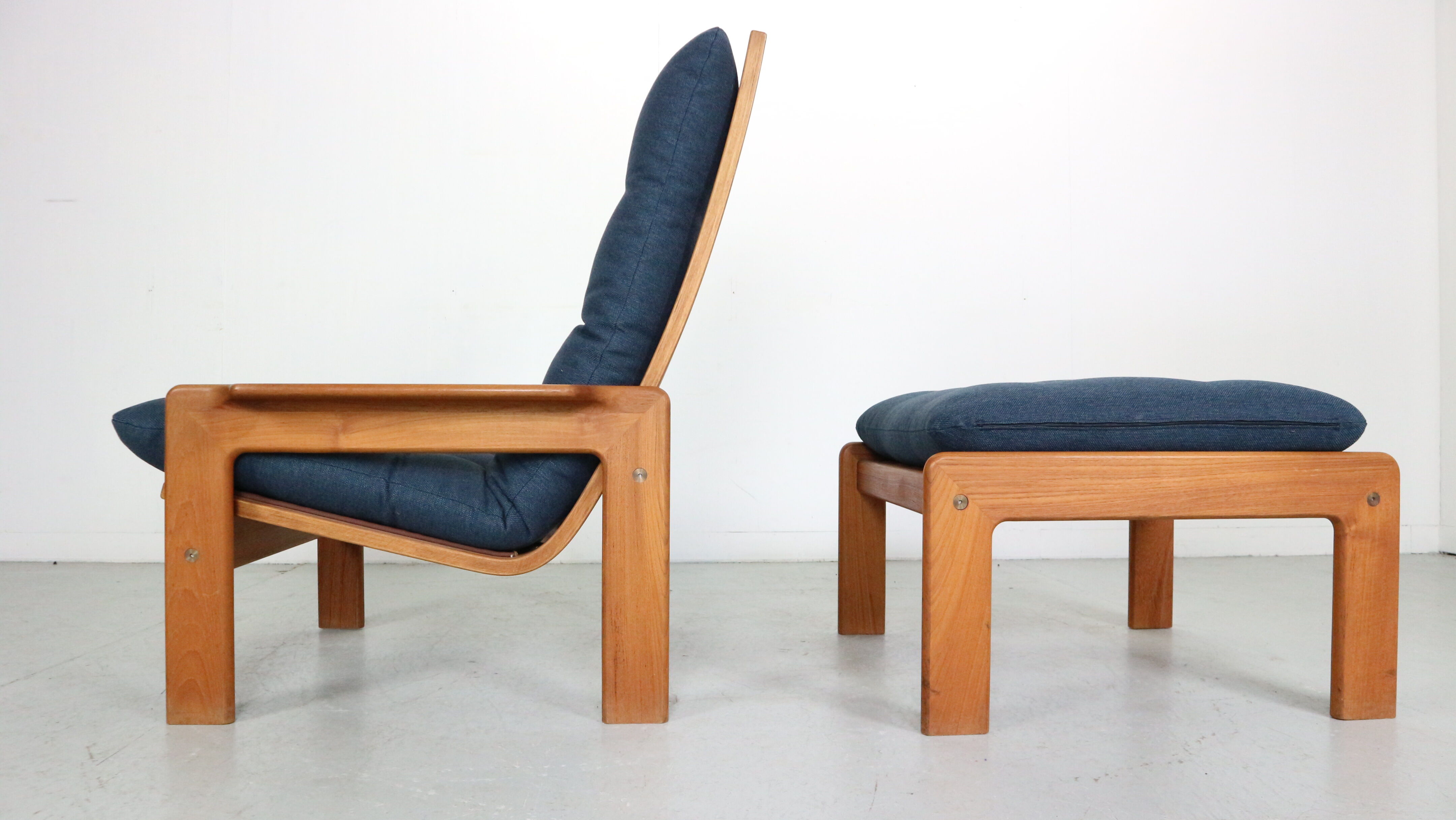 Teak armchair & ottoman by Emc Møbler Denmark mid-century modern