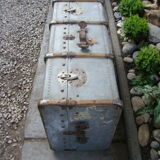 Old wooden travel trunk