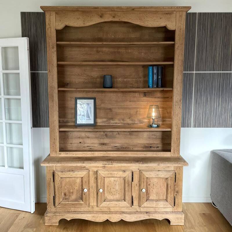 Restored two-body oak sideboard/bookcase