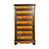 Napoleon III era secretary in elm and walnut marquetry