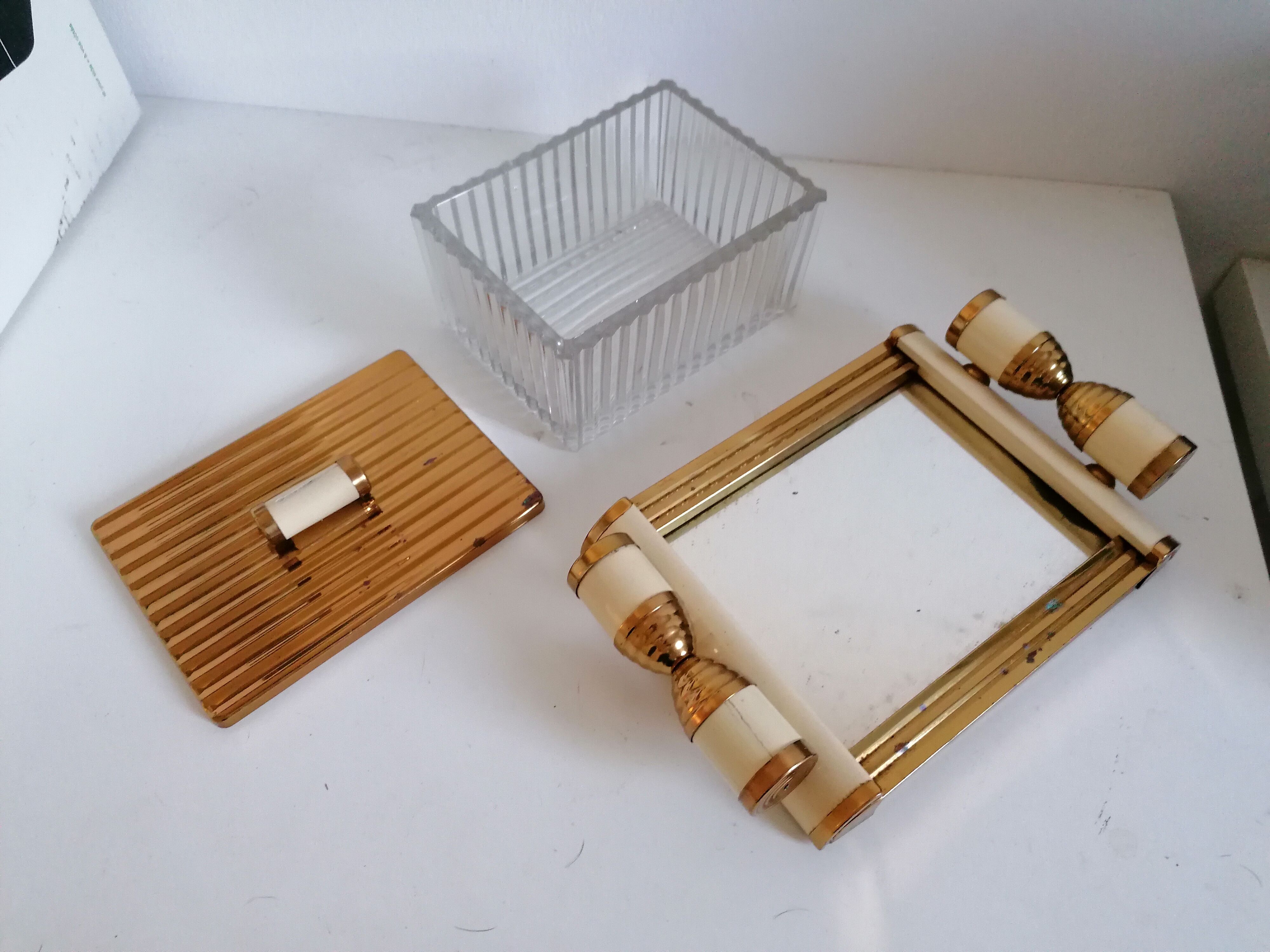 Butter biscuit box modernist mirror tray art deco style