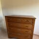 4-drawer chest in raw wood and chrome - art deco style