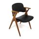 Scandinavian oak and leatherette office chair, Sweden, 1960