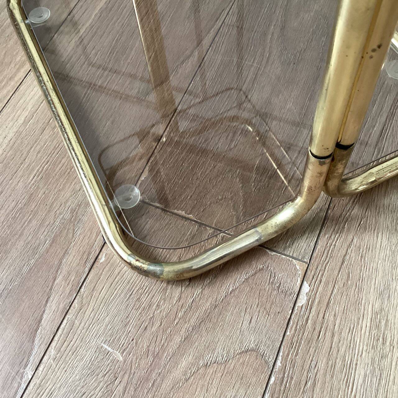 Gold and glass side table