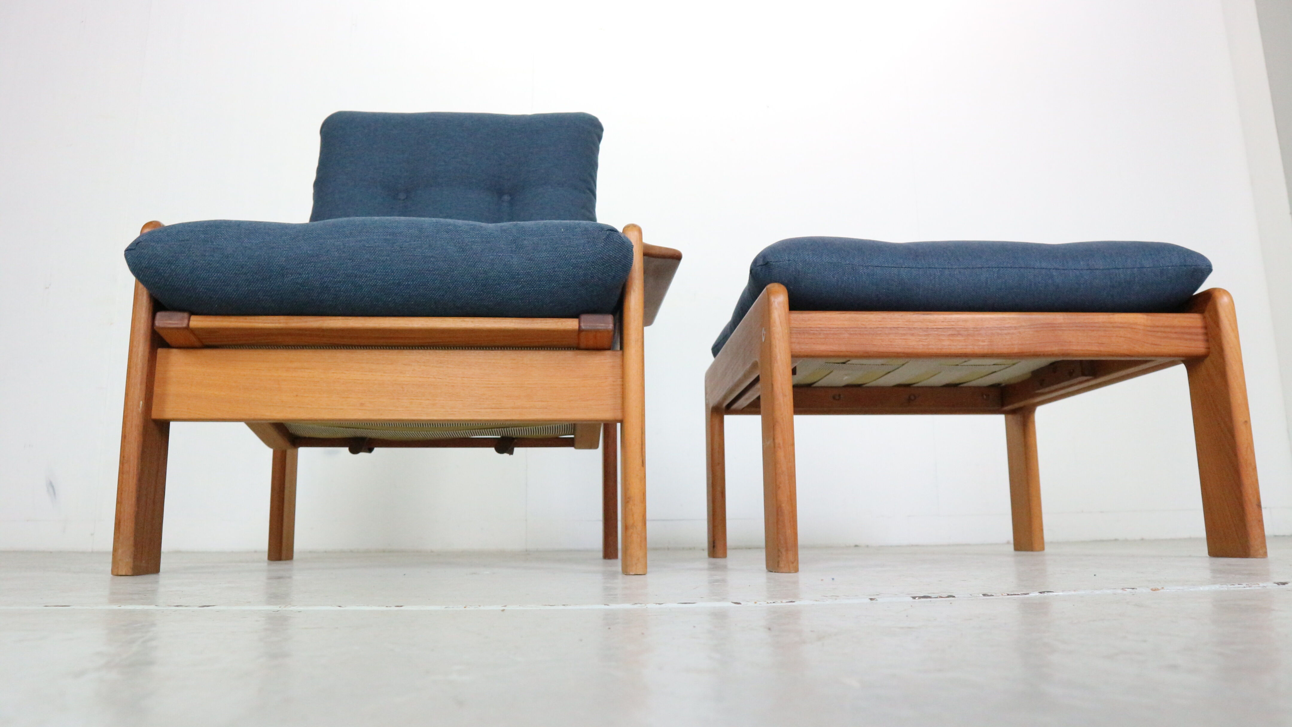 Teak armchair & ottoman by Emc Møbler Denmark mid-century modern