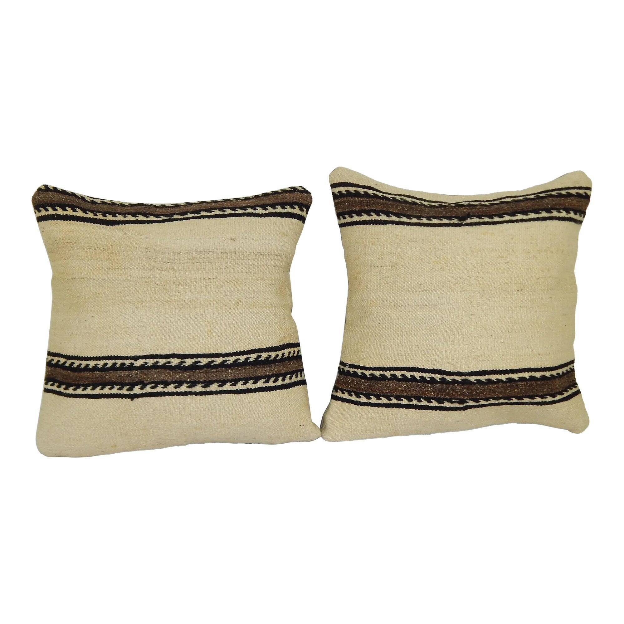 Set of 2 vintage kilim cushion covers 41x41 cm