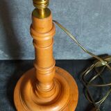 Old solid turned wooden lamp base