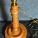 Old solid turned wooden lamp base