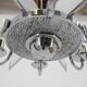 Six-Arm Art Deco Chandelier in Chrome and Sandblasted Glass, 1940s