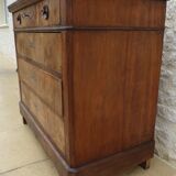 Antique chest of drawers with 4 drawers of Epoque Louis Philippe in solid walnut wood and walnut veneer - Totalme