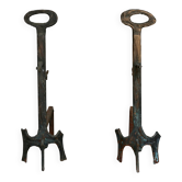 A pair of andirons, Italy 1950s.
