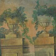Painted wooden trumeau mirror, Louis XV style – first part of the 20th century