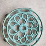 Water green enamelled trivet.