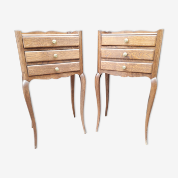 Louis XV style bedside table pair