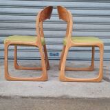Pair of Baumann sled chairs