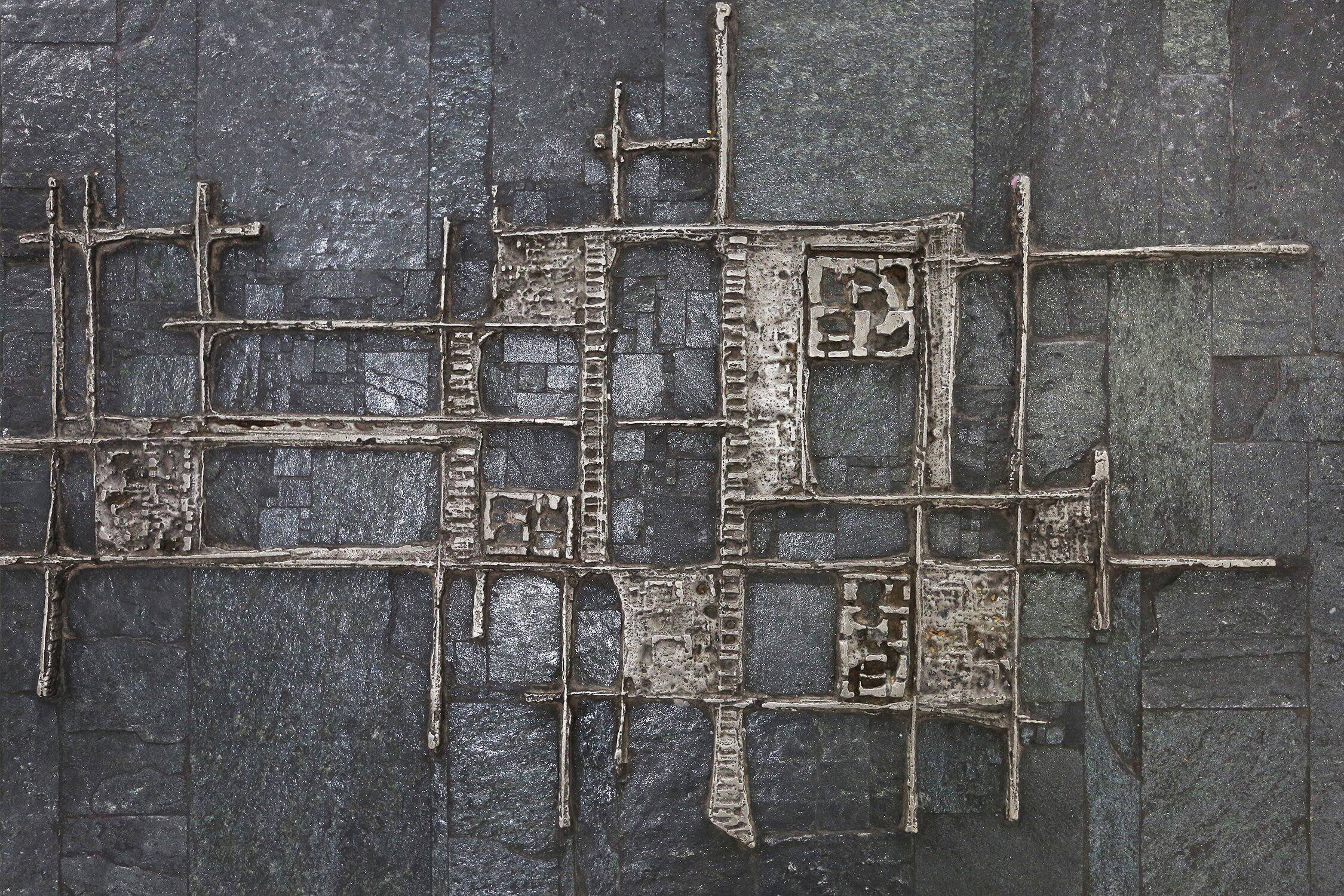 Table basse brutaliste signée à la main par Pia Manu, années 1960