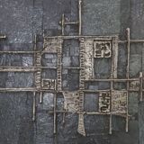 Table basse brutaliste signée à la main par Pia Manu, années 1960