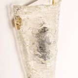 Set of 3 large angular wall sconces in Murano glass by Hillebrand, Germany, 1960s.