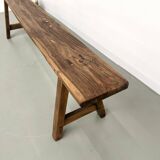 Antique bench in solid walnut