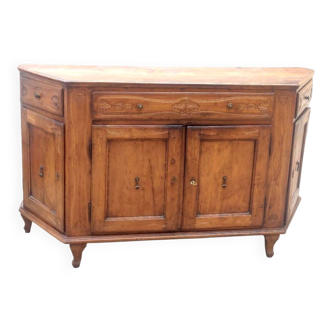 Ancient Venetian grand buffet from the 18th century in solid cherry wood.