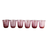 6 verres à eau soufflé bullé biot violet
