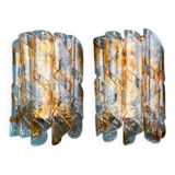 Pair of wall lights AV Mazzega Torciglione Murano