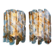 Pair of wall lights AV Mazzega Torciglione Murano
