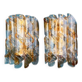 Paire d'appliques AV Mazzega Torciglione Murano