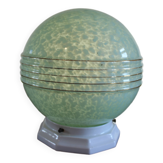 Clichy speckled opaline globe, Art Deco