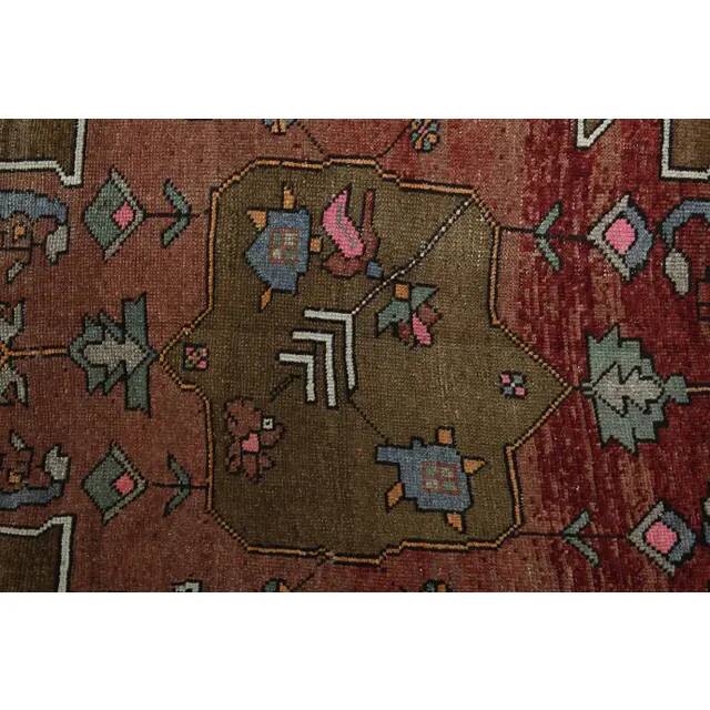 Vintage Turkish Oushak Handmade Wool Cotton Brown Runner Rug 165x417