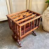 Magazine rack, turned mahogany sheet music