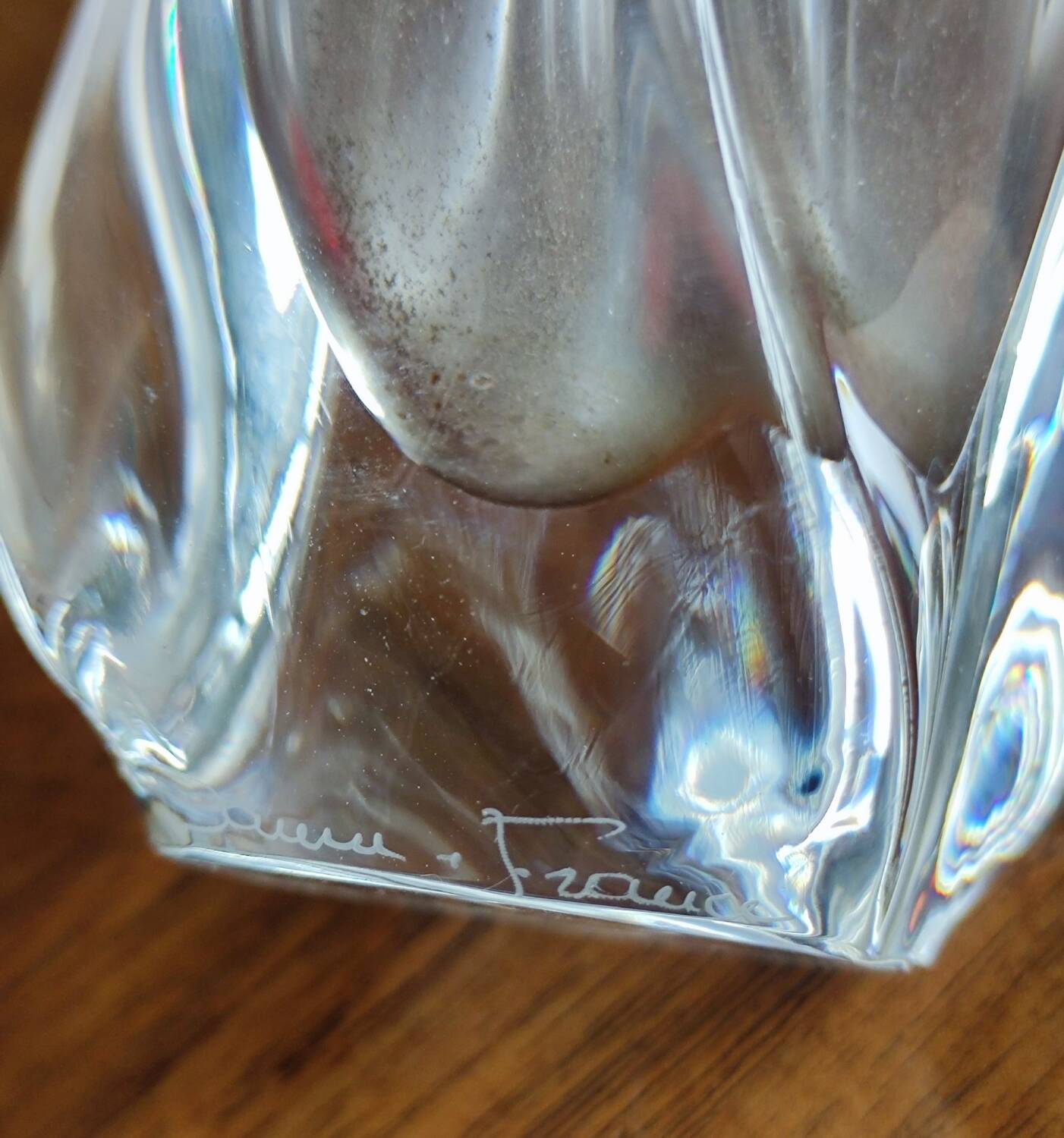 Old small crystal soliflore vase Daum France