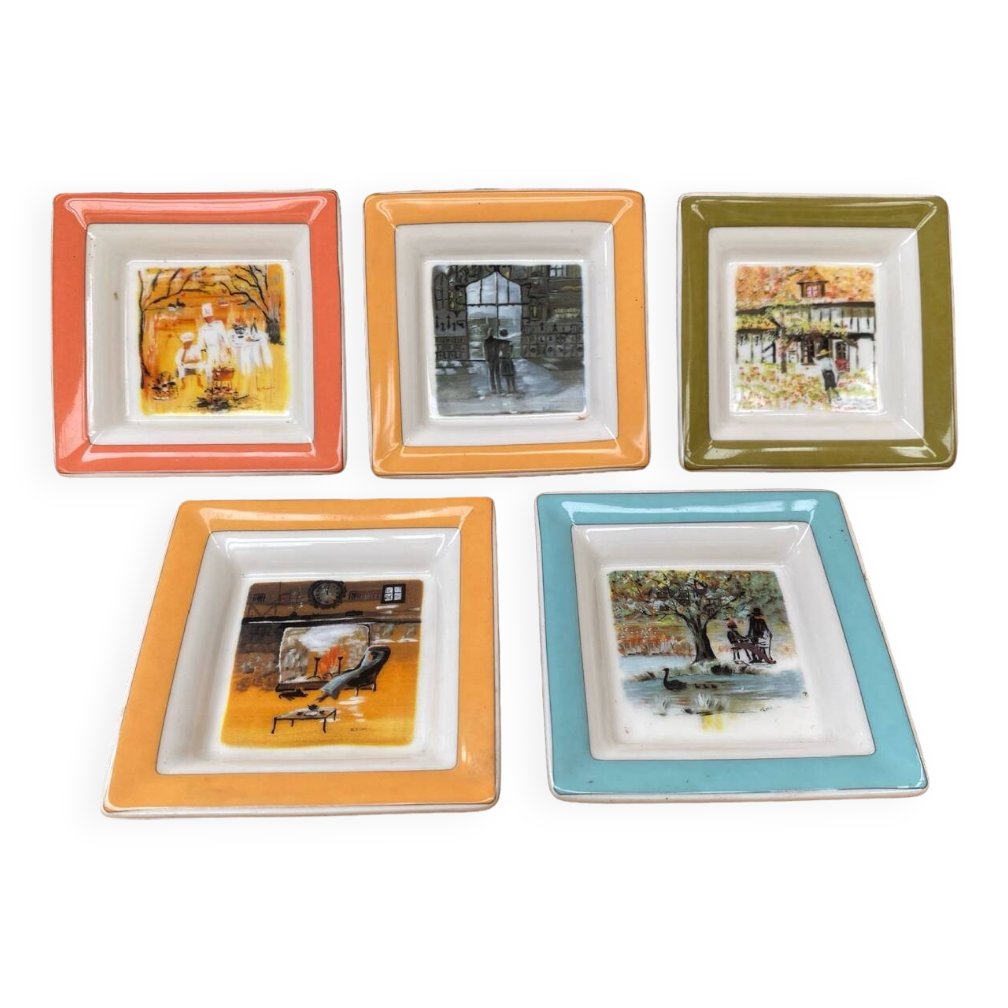 Series 5 pocket trays villeroy & boch relais château 2000 vintage porcelain