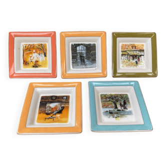 Series 5 pocket trays villeroy & boch relais château 2000 vintage porcelain