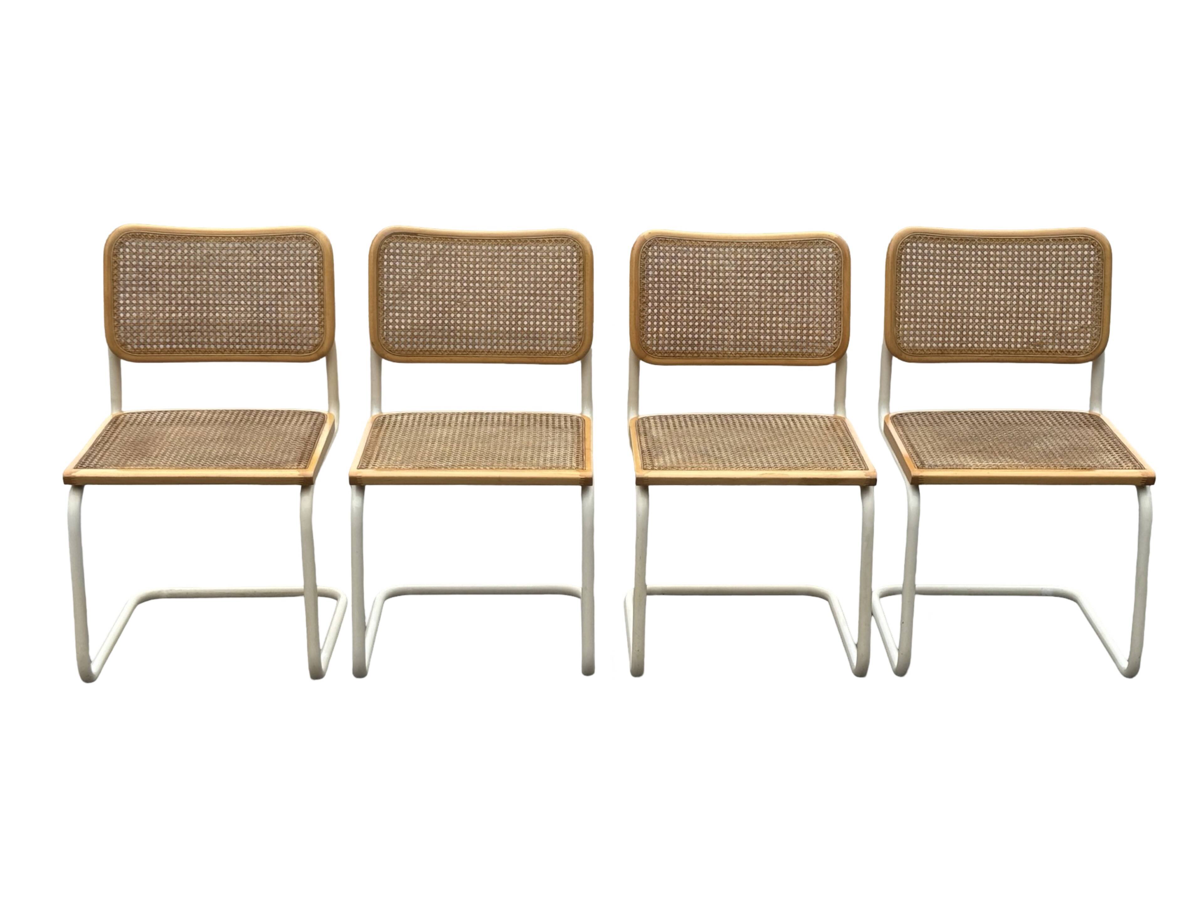 Set of 4 Cesca b32 model chairs in by Marcel Breuer Design
