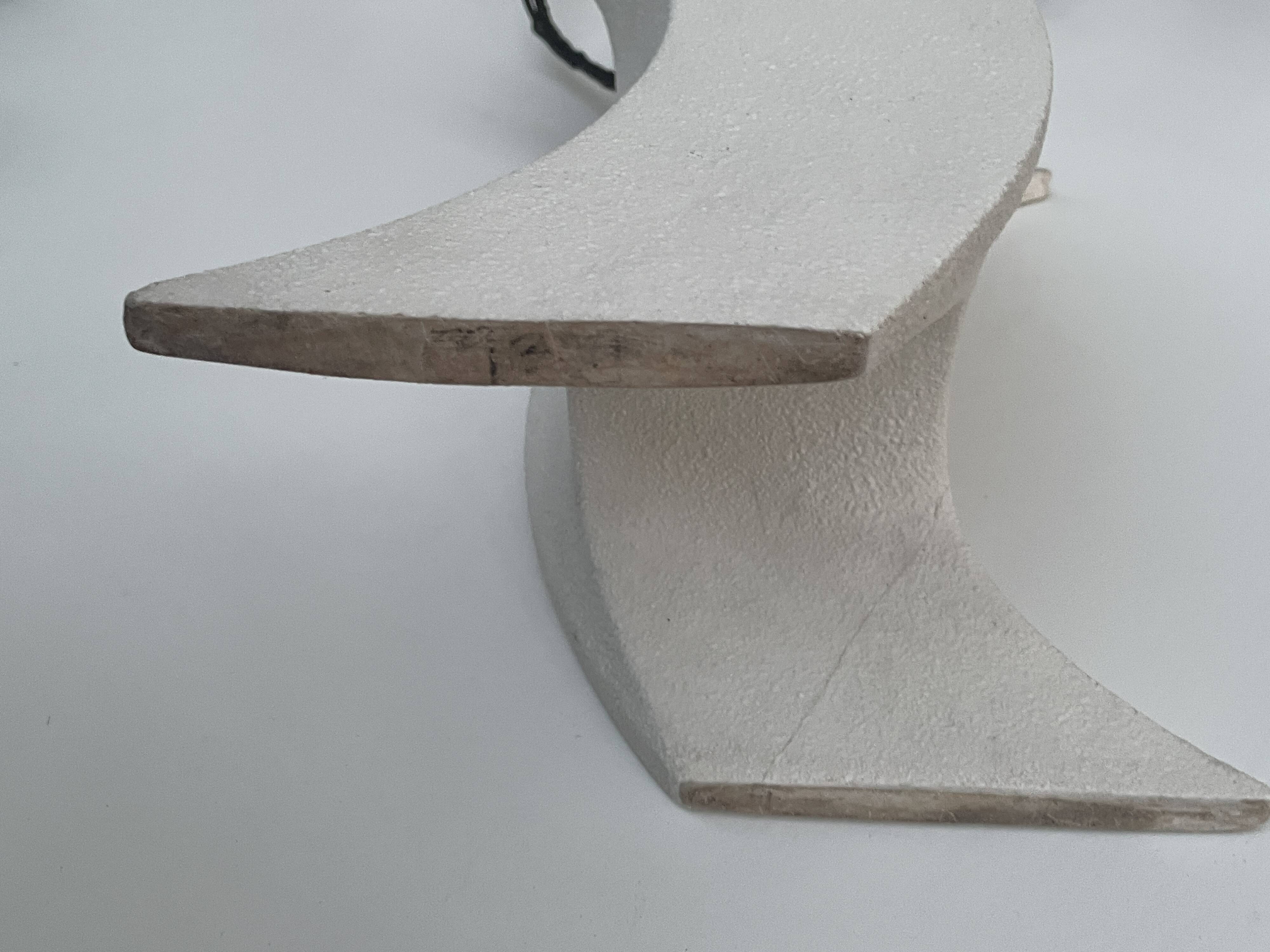 white vase Sculptural Wave -Ceramic - Roberto Rigon - Italy - 1960-70