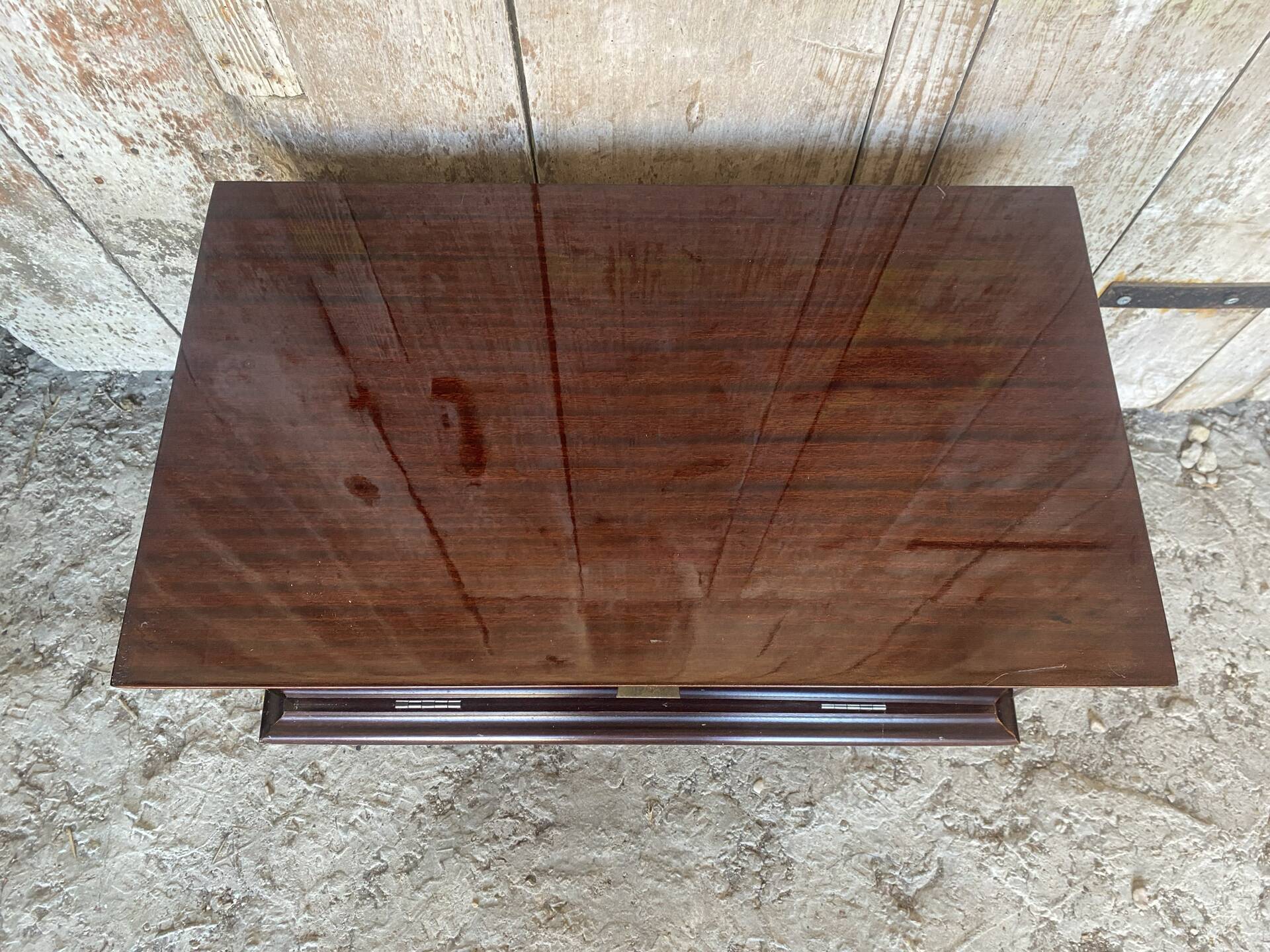 Vintage 1950s-60s Mahogany Veneer Wood Nightstand