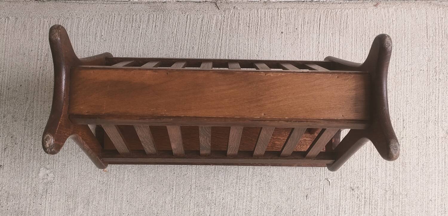 Vintage wooden magazine rack