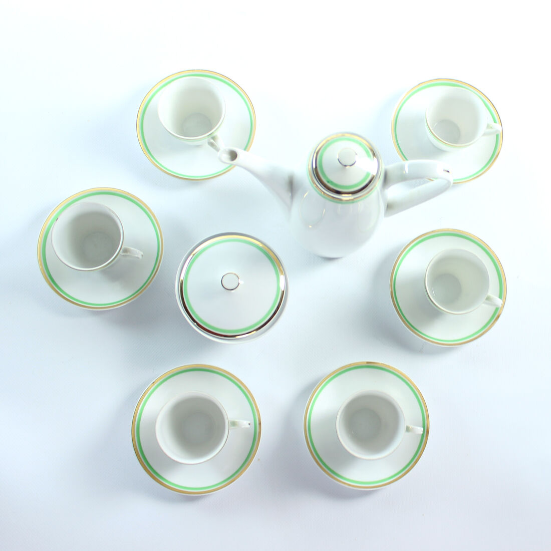 Mid Centtury Porcelain Coffee Set, Czechoslovakia 1954