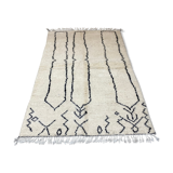 Tapis laine blanc & noir berbère 160x255cm
