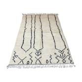 Tapis laine blanc & noir berbère 160x255cm