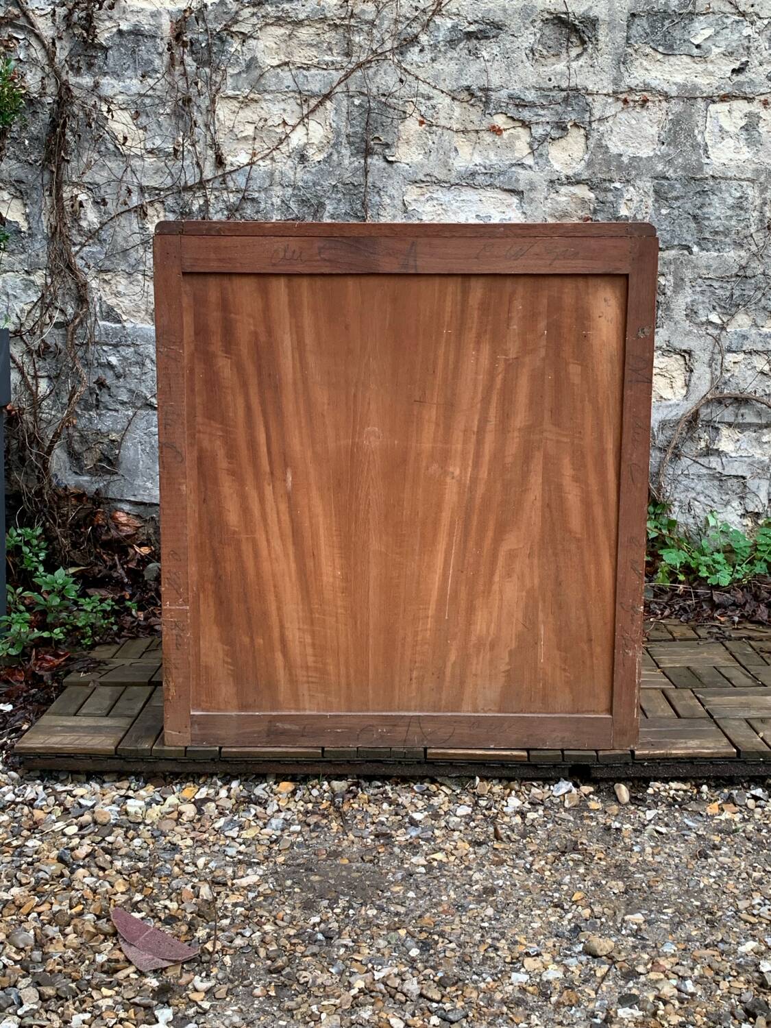 Vintage chest of drawers in solid raw wood from 1950