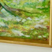 Huile sur panneau vintage originale – « Arbre sur paysage » Jan