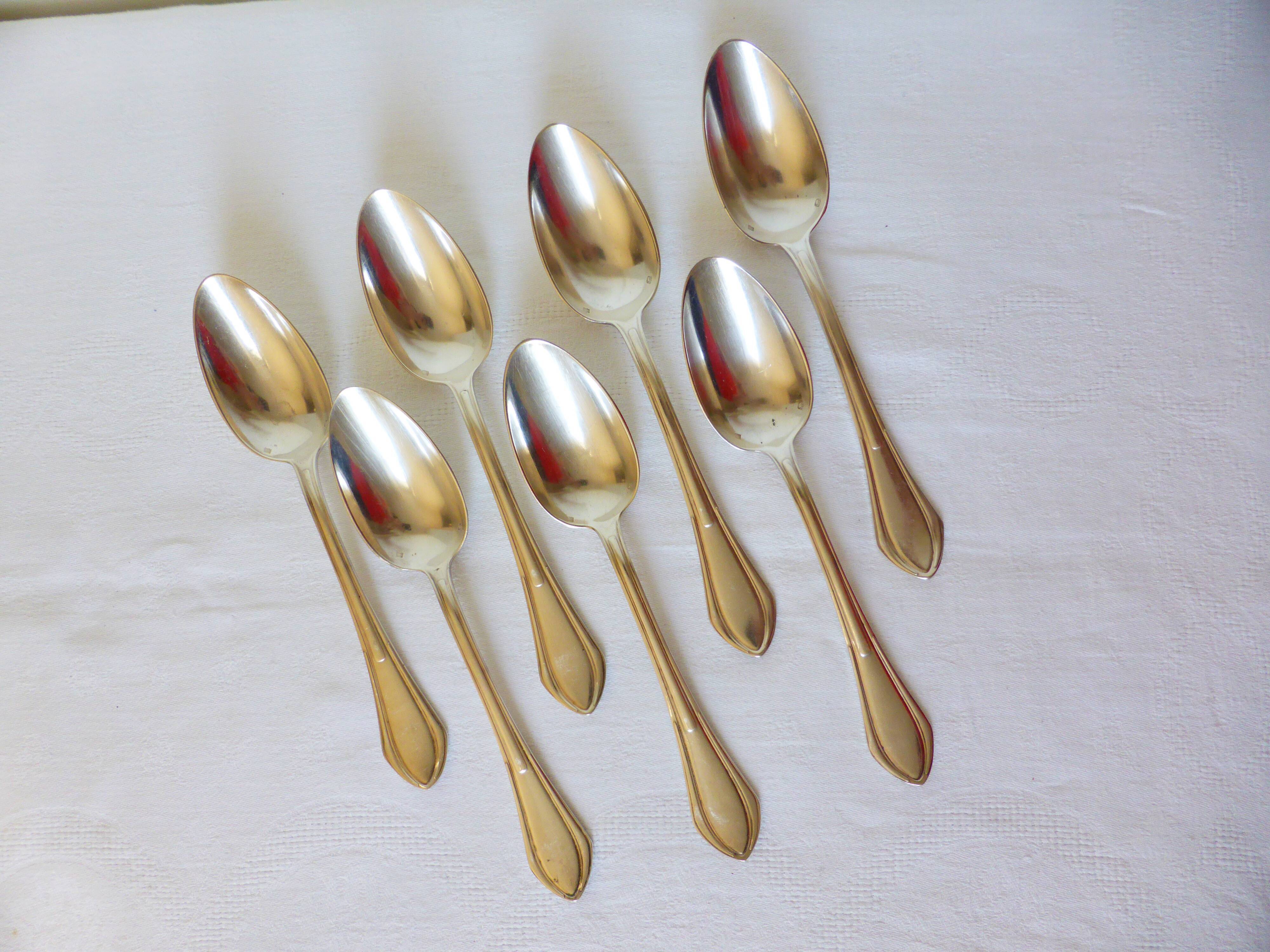 7 silver-plated metal soup spoons with hallmarks 2106231