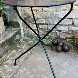 Iron pedestal table