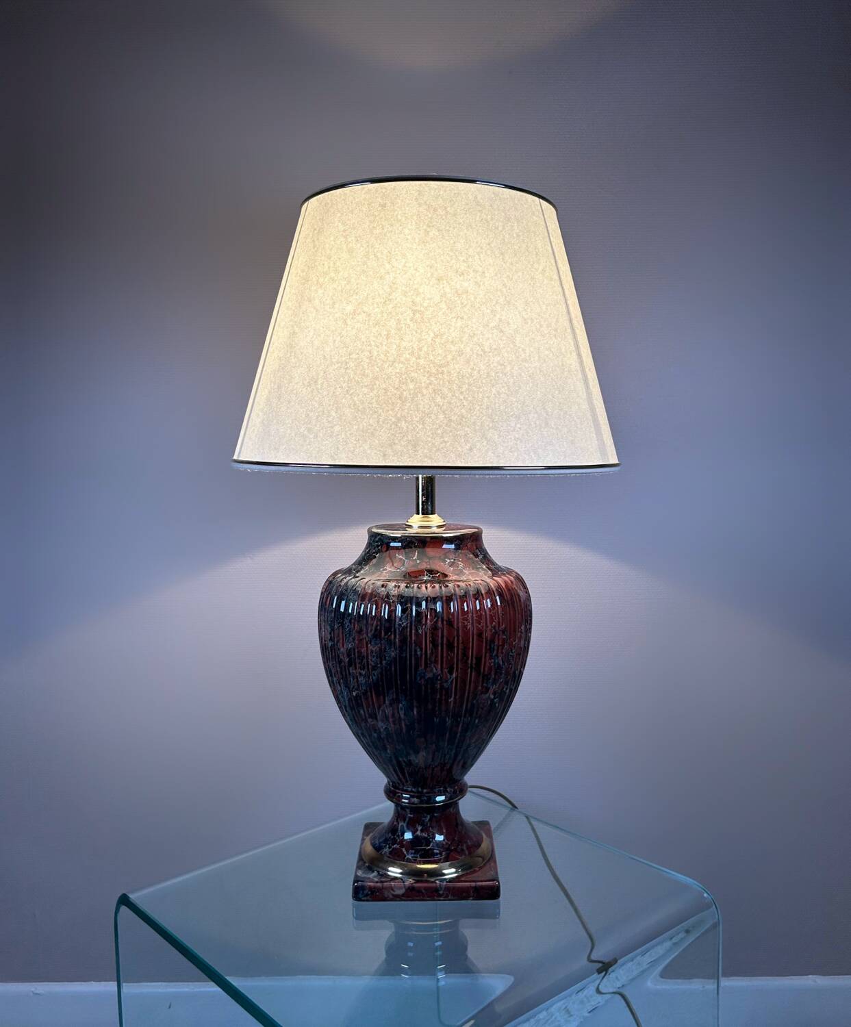 Luxury marbled ceramic lamp from the 80s