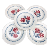 Set of 5 flat plates sarreguemines digoin cannes