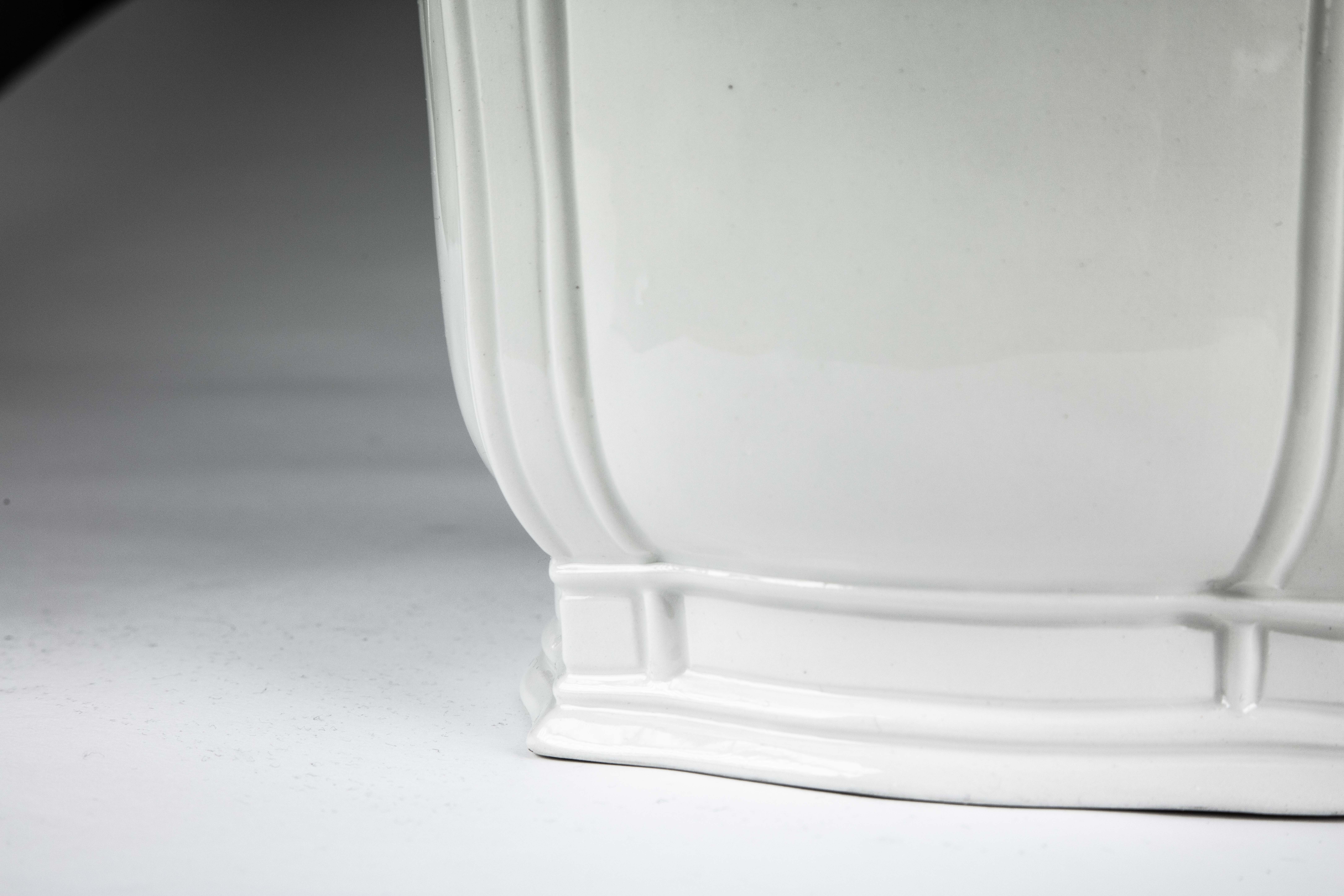 Faience Pot Cover signed Christian Dior White color
